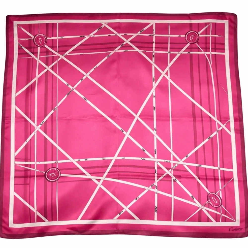 Cartier Silky Scarf 35x35 Purple Monogram Luxury Square Scarf ‼️LAST one